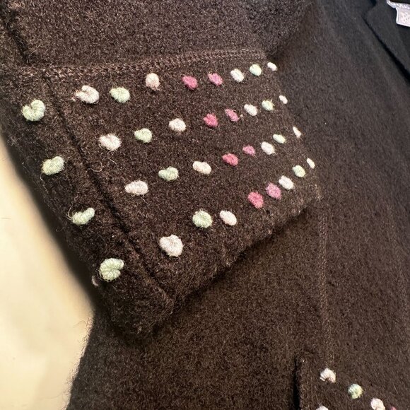 Carroll Reed Wool Jacket Women Felted Textured Pocket Cardigan Long Sleeve - Picture 7 of 16